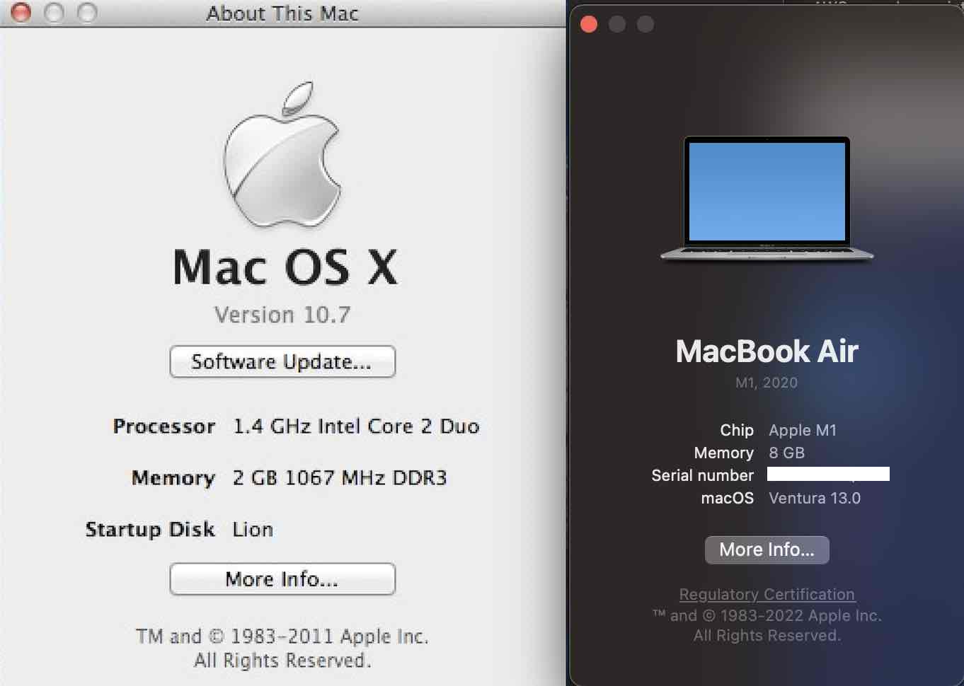 About this Mac - macOS Vs Mac OS X